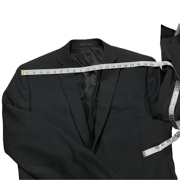 CALVIN KLEIN Men Black 100% Wool Jacket 46L Fully Lined Formal - Picture 9 of 13